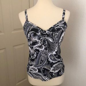 Black & White Tankini Top